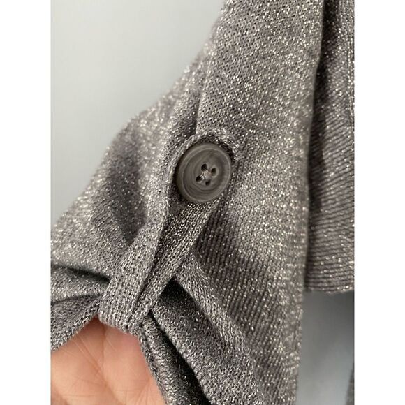 NY and Company silver metallic thread lightweight knit top size XS￼ - Picture 3 of 5